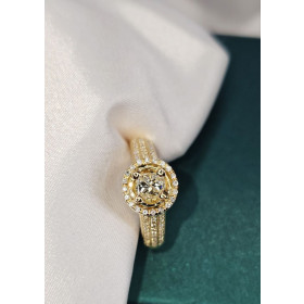 Каблучка із жовтого золота з діамантами 1,048 ct